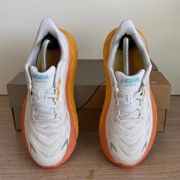 Hoka One One Arahi 6 Sunset Orange/White Women Running Sneakers- SZ 6.5 B - Picture 9 of 13